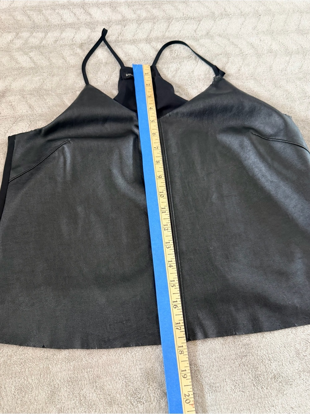 Banana Republic Black Leather Cami Tank Top Size 4 Fairy Grunge Ren Fest Minimal - Picture 8 of 13